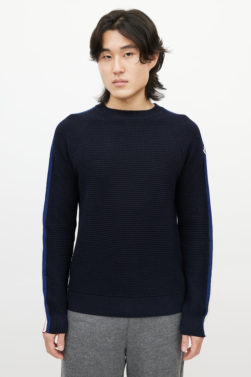 Moncler Blue 
Multicolour Wool Striped Knit Sweater