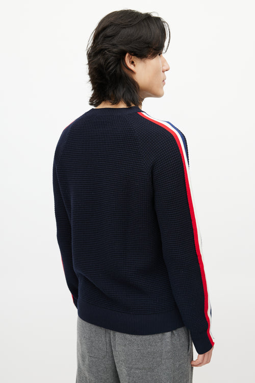 Moncler Blue 
Multicolour Wool Striped Knit Sweater