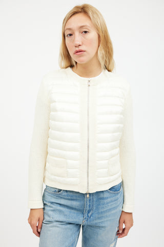 Moncler Cream Down Knit Jacket