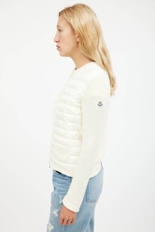 Moncler Cream Down Knit Jacket