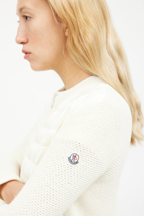 Moncler Cream Down Knit Jacket