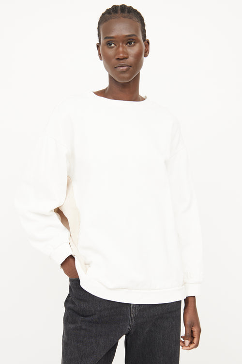 Moncler White 
Beige Crewneck Top