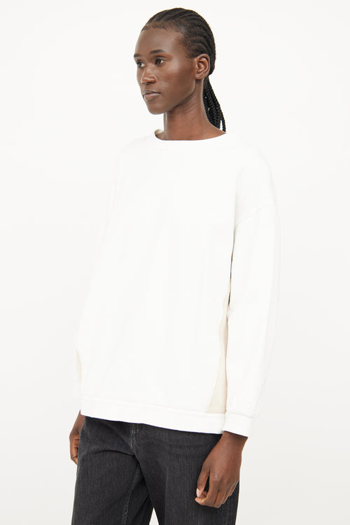 Moncler White 
Beige Crewneck Top