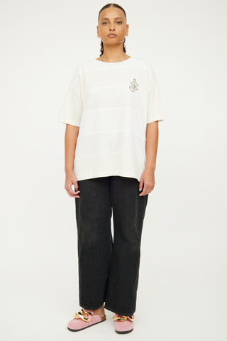 Moncler White 
Cream Short Sleeve T-shirt