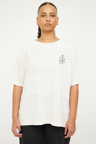 Moncler White 
Cream Short Sleeve T-shirt