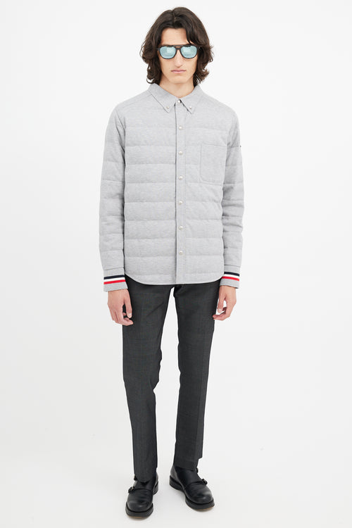 Moncler Gamme Bleu Grey Down Shirt Jacket