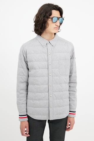 Moncler Gamme Bleu Grey Down Shirt Jacket