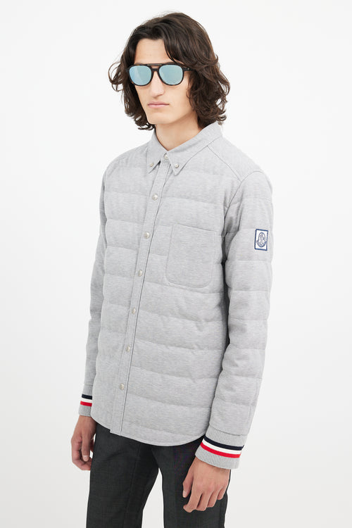 Moncler Gamme Bleu Grey Down Shirt Jacket