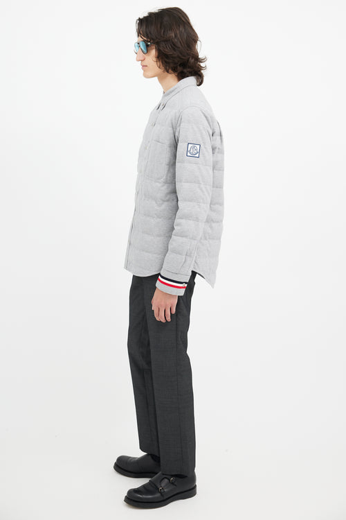 Moncler Gamme Bleu Grey Down Shirt Jacket