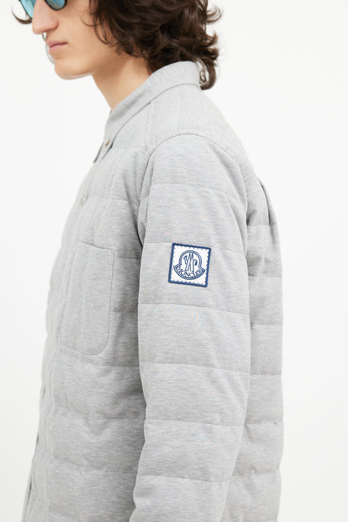 Moncler Gamme Bleu Grey Down Shirt Jacket