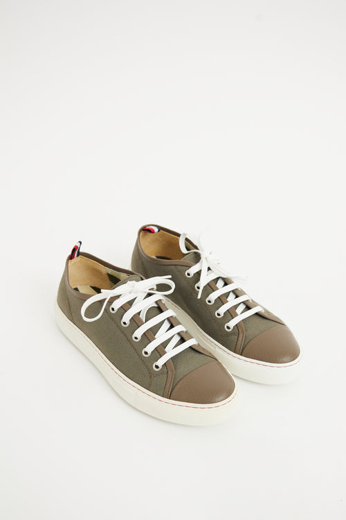 Moncler Green Canvas Gamma  Sneaker