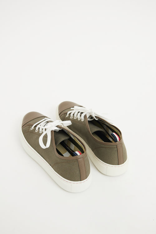 Moncler Green Canvas Gamma  Sneaker