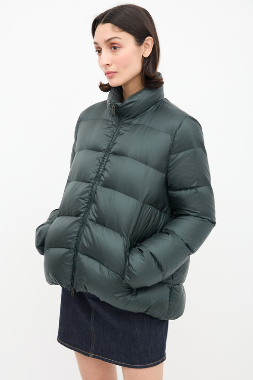 Moncler Green Quilted Down Puffer Jacket