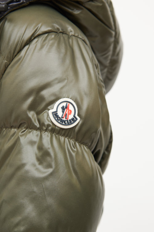 Moncler Green Bardanette Crop Puffer Jacket