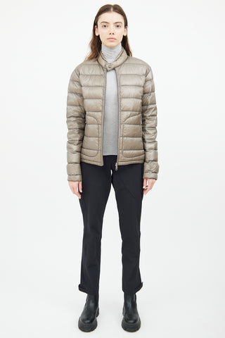 Moncler Grey Acorus Short Down Jacket