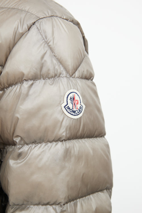 Moncler Grey Acorus Short Down Jacket