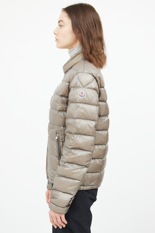 Moncler Grey Acorus Short Down Jacket