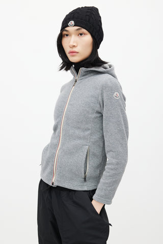 Moncler Grey Fleece Maglia Zip Jacket