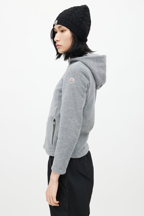 Moncler Grey Fleece Maglia Zip Jacket