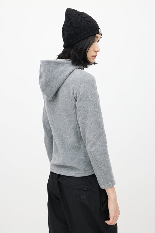 Moncler Grey Fleece Maglia Zip Jacket