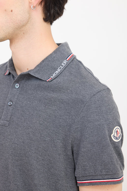 Moncler Grey 
Multicolour Striped Polo