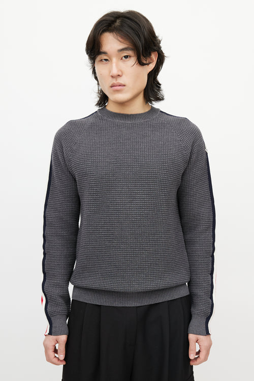 Moncler Grey 
Multicolour Wool Striped Knit Sweater