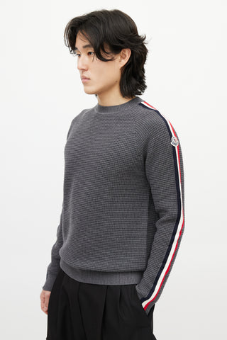 Moncler Grey 
Multicolour Wool Striped Knit Sweater