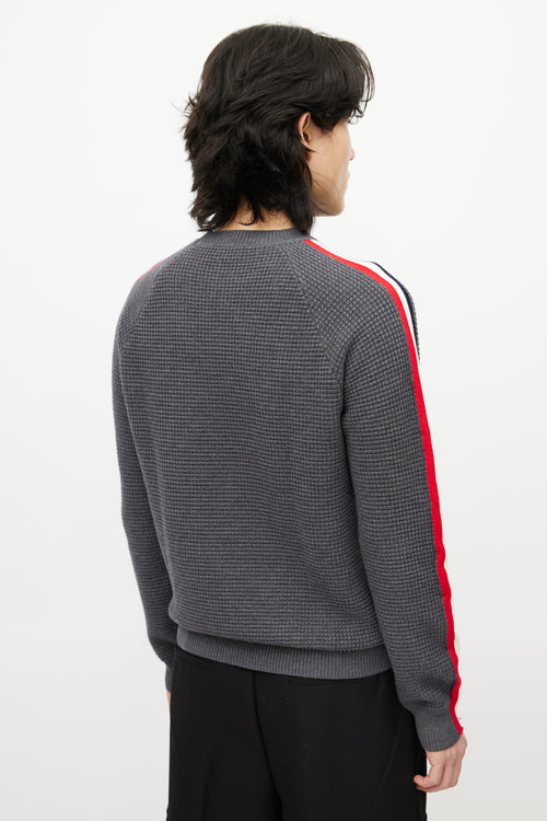 Moncler Grey 
Multicolour Wool Striped Knit Sweater