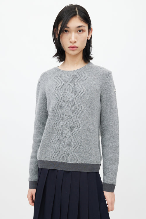 Moncler Grey Wool 
Cashmere Sweater