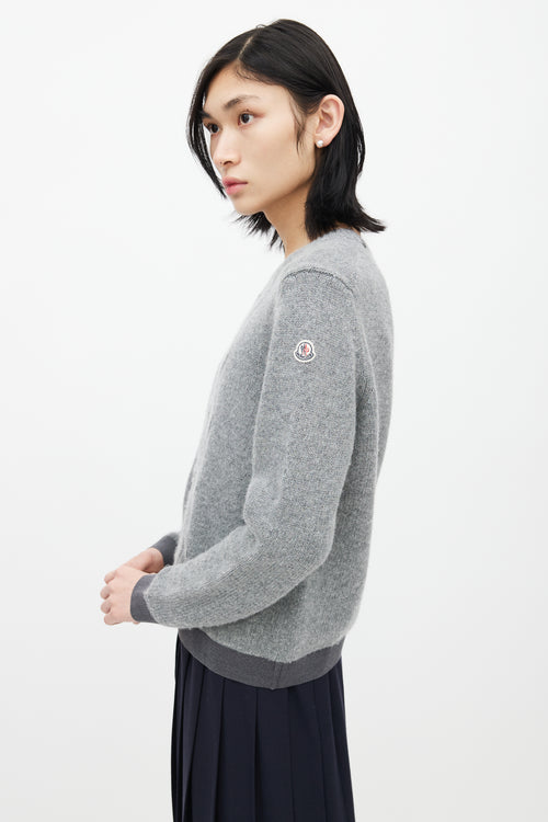 Moncler Grey Wool 
Cashmere Sweater