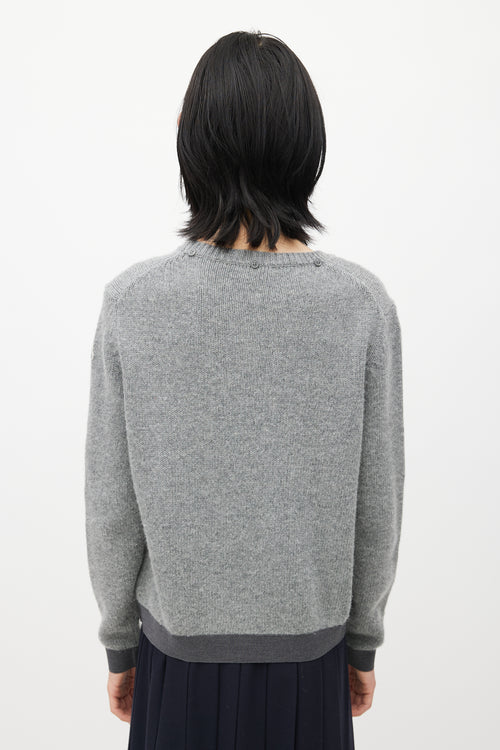 Moncler Grey Wool 
Cashmere Sweater