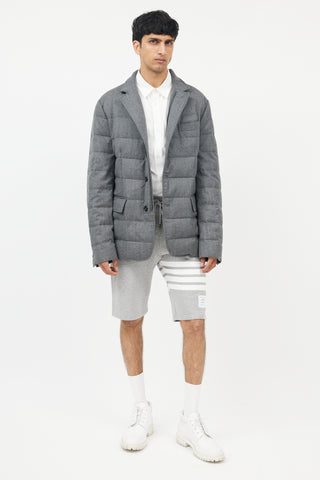 Moncler Grey Wool Down Puffer Jacket