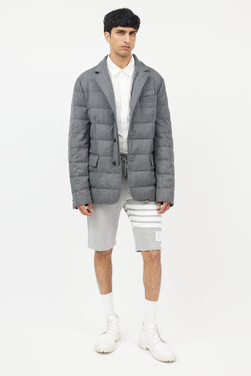 Moncler Grey Wool Down Puffer Jacket