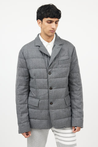 Moncler Grey Wool Down Puffer Jacket