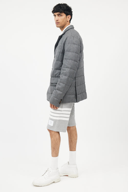 Moncler Grey Wool Down Puffer Jacket