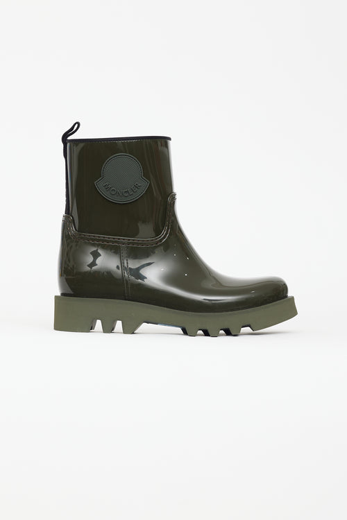 Moncler Khaki Green Rubber Ginette Boot