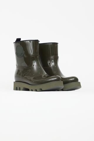 Moncler Khaki Green Rubber Ginette Boot