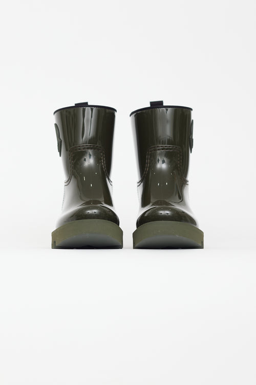 Moncler Khaki Green Rubber Ginette Boot