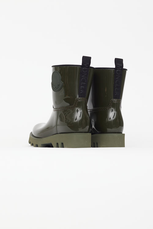 Moncler Khaki Green Rubber Ginette Boot