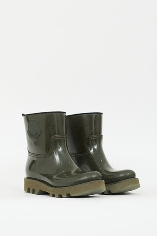 Moncler Khaki Green Rubber Ginette Boot