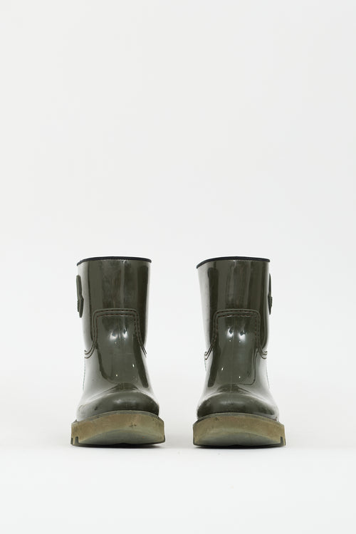 Moncler Khaki Green Rubber Ginette Boot