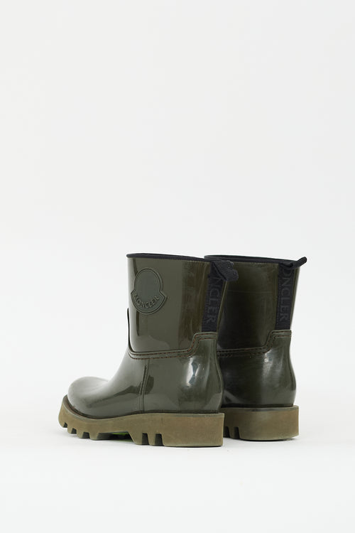 Moncler Khaki Green Rubber Ginette Boot