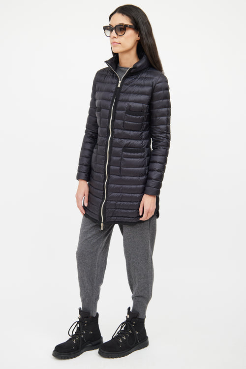 Moncler Black Quilted Longue Saison Jacket