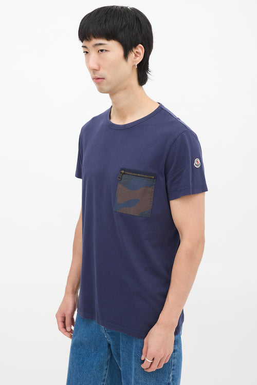 Moncler Navy Camouflage Pocket T-Shirt