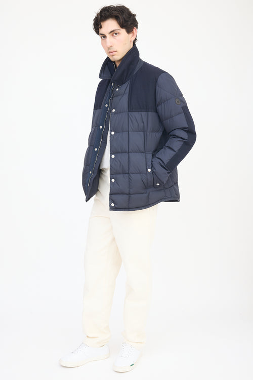 Moncler Navy Clovis Down Panelled Jacket