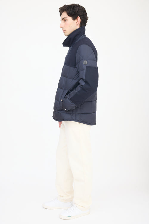 Moncler Navy Clovis Down Panelled Jacket