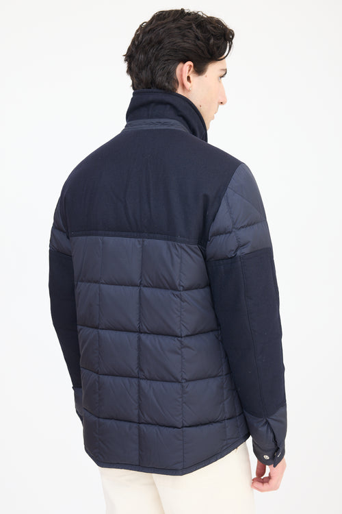 Moncler Navy Clovis Down Panelled Jacket