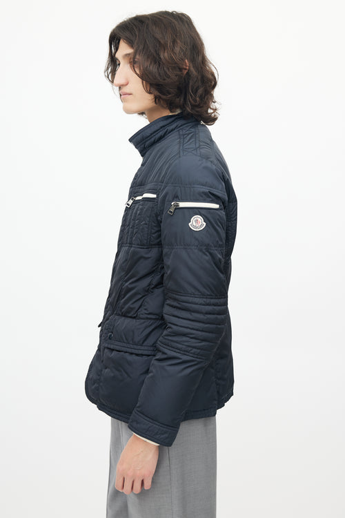 Moncler Navy 
Cream Blum Down Jacket