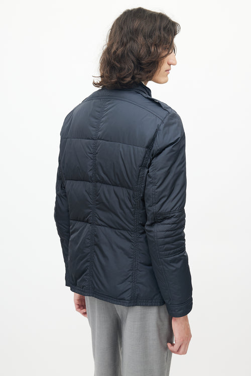 Moncler Navy 
Cream Blum Down Jacket