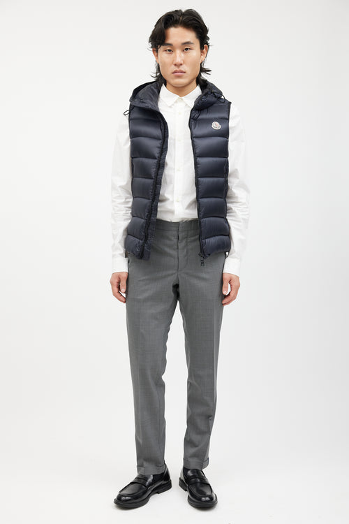 Moncler Navy Down Quilted Vest